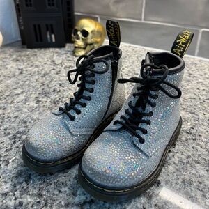 Dr. Martens Kids Glitter Boots - Silver